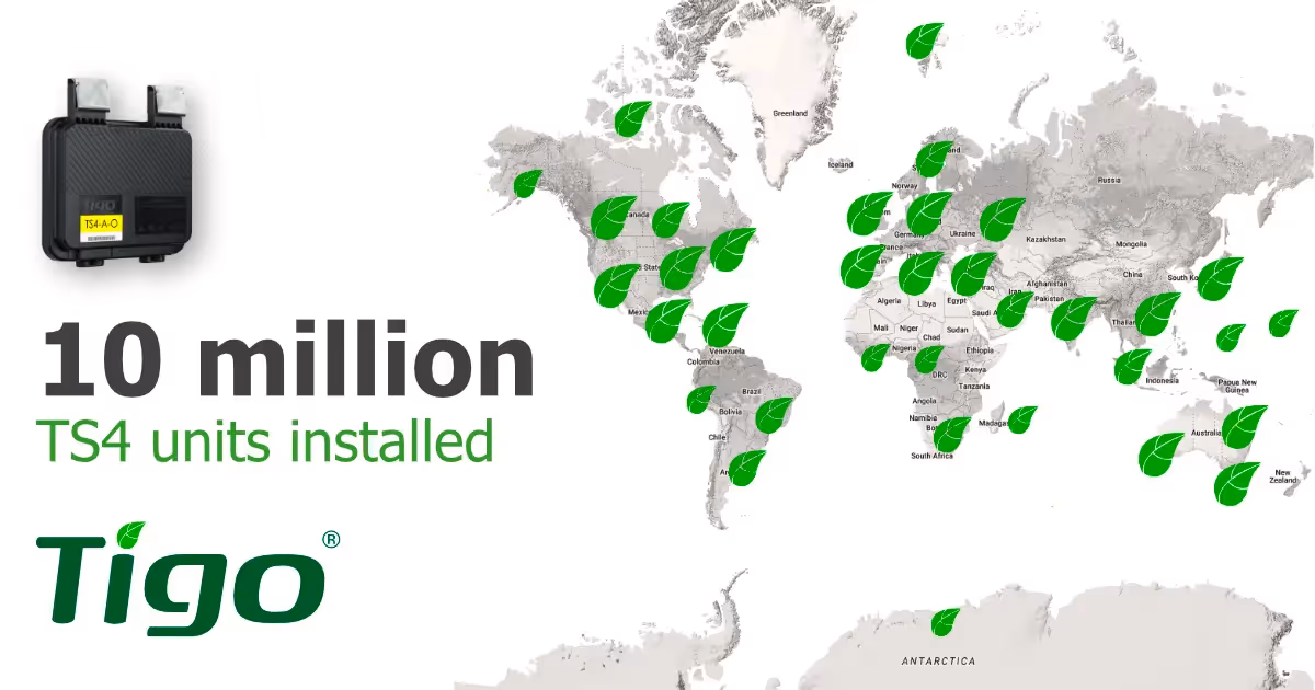 Tigo Energy Breaks Through 10 Million MLPE Devices Deployed Milestone